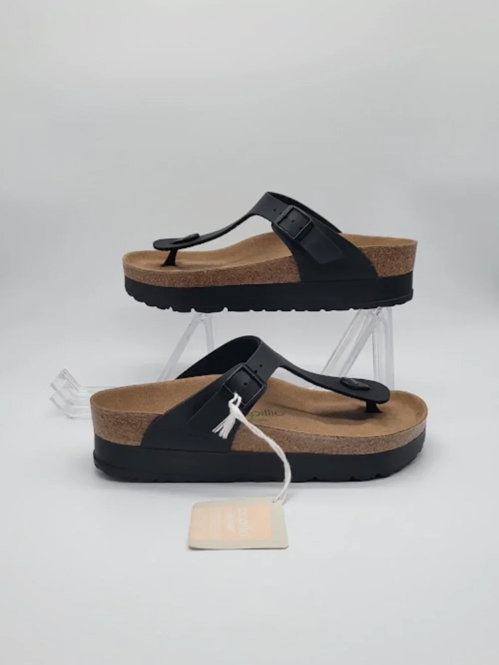 PAPILLIO by BIRKENSTOCK Gizeh Women’s Black Platform Thong Sandals EU 39 NWT
